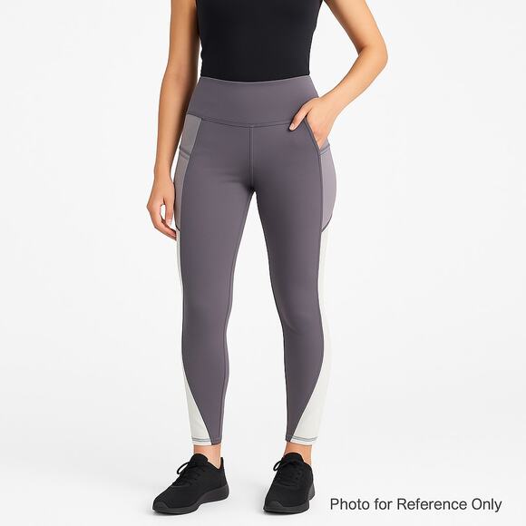 Yogalicious High Waist Leggings Women’s XS Gray White Pocket Workout Pants - Picture 1 of 10